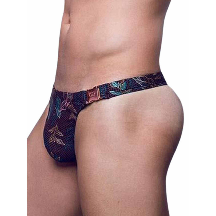 2EROS PRINT SWIM THONG VB80 BLK LABEL