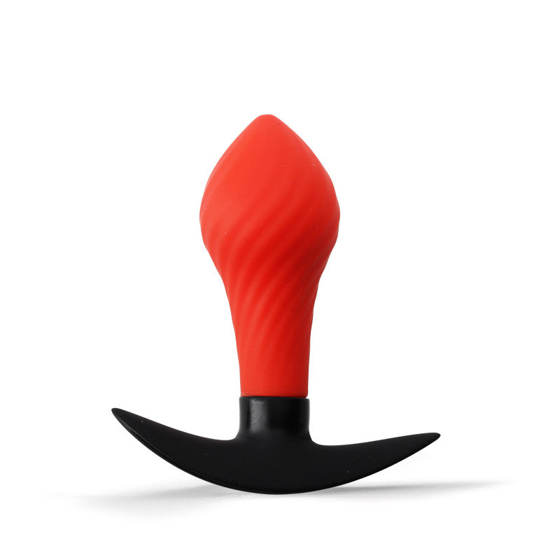 RUDE RIDER INFLATABLE BUTT PLUG BLACK/RED WITH STEEL BALL INSIDE