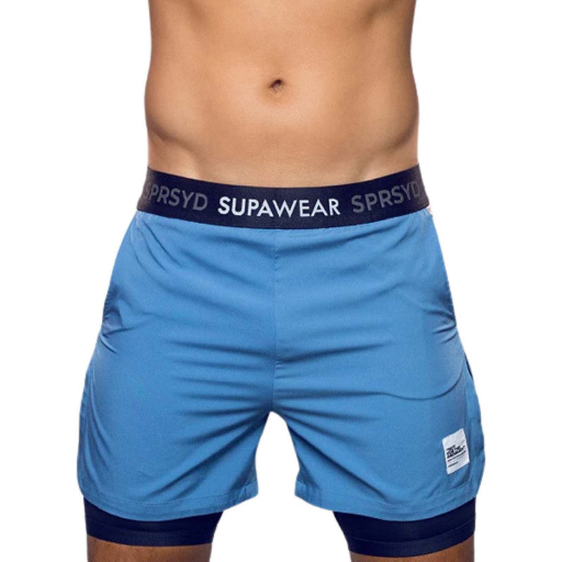 SUPAWEAR LINED SHORTS COLOUR BLOCKED BLUE/PINK