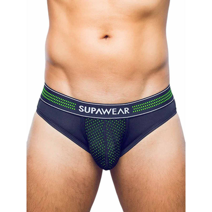 SUPAWEAR NEON MESH BRIEF UNDERWEAR - NEON GREEN