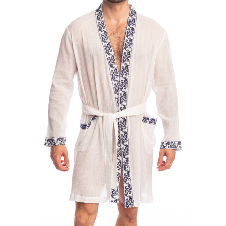 Patmos Embroidered Dressing Gown