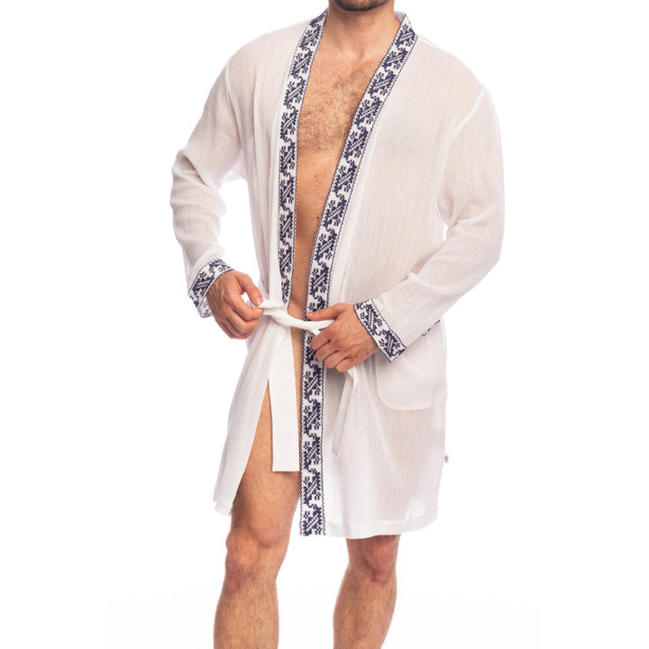 Patmos Embroidered Dressing Gown