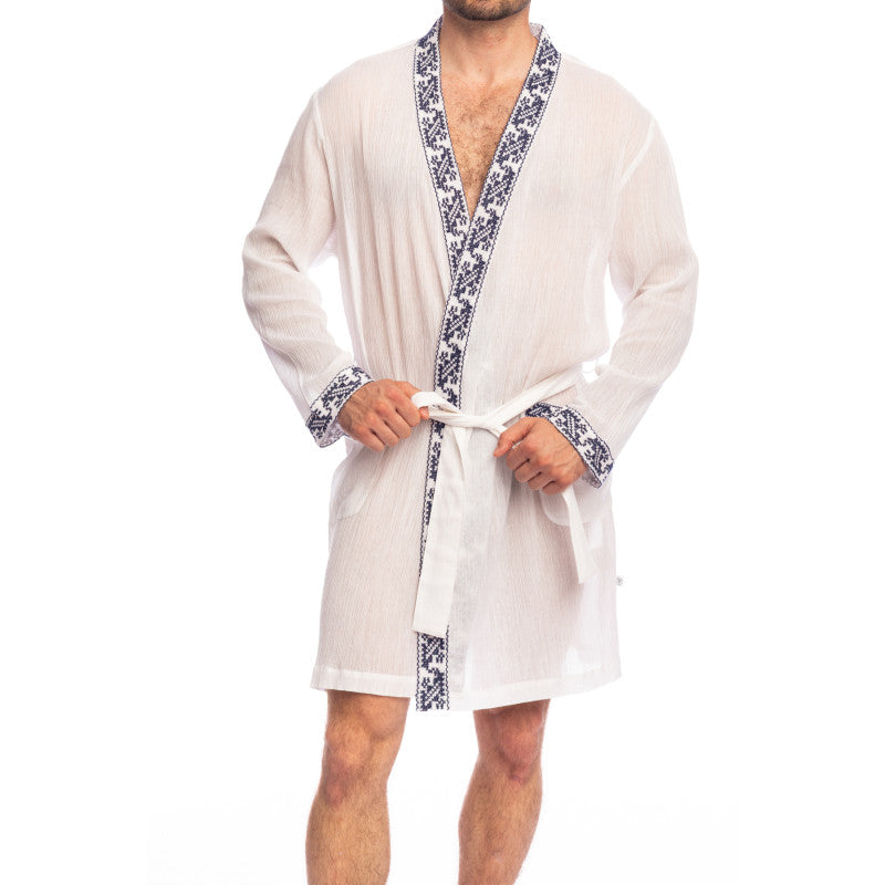 Patmos Embroidered Dressing Gown
