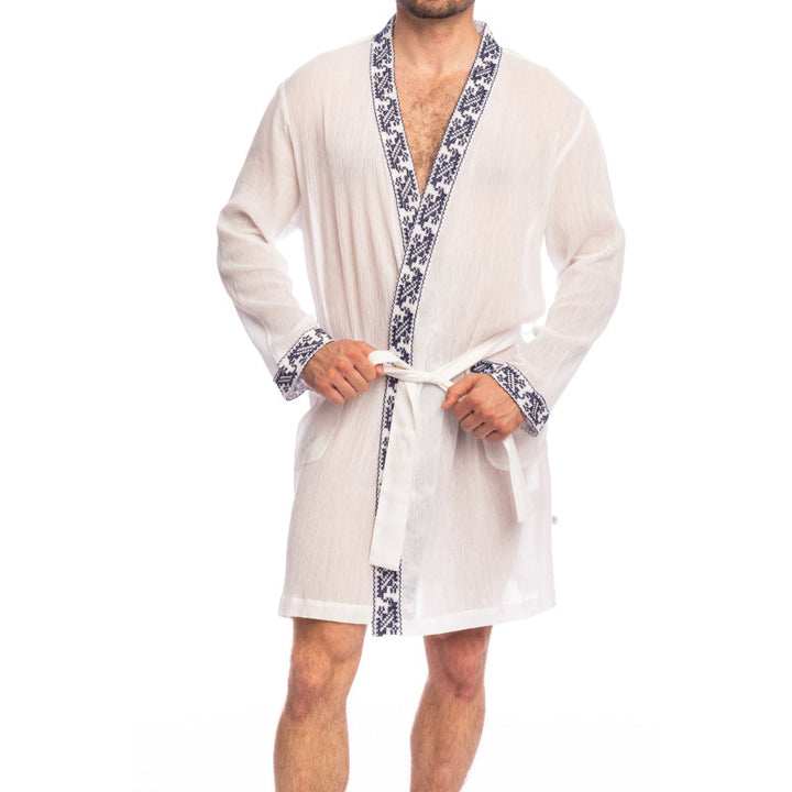 Patmos Embroidered Dressing Gown
