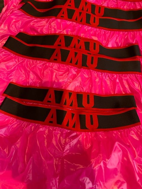 AMU Extreme Lightweight Shorts - PINK Red and Black Elastic