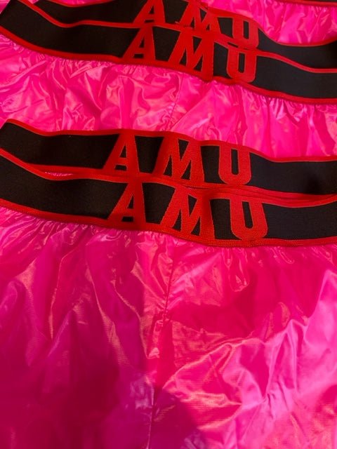 AMU Extreme Lightweight Shorts - PINK Red and Black Elastic