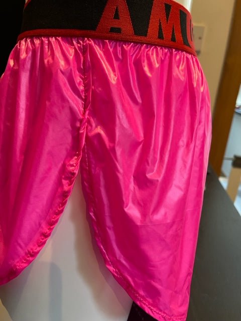 AMU Extreme Lightweight Shorts - PINK Red and Black Elastic