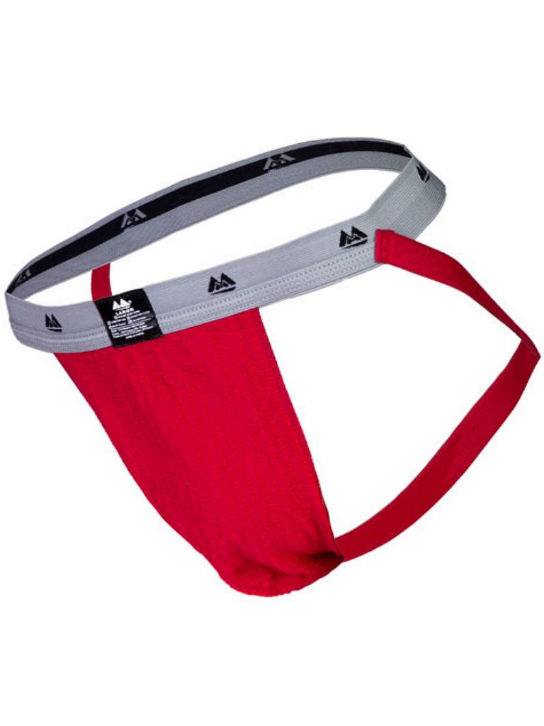 MM The Original Swimmer/Jogger Jockstrap Underwear Scarlet/Grey 1 inch