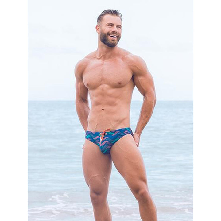 2EROS PRINT SWIM BRIEFS V10 OCEAN BLUE