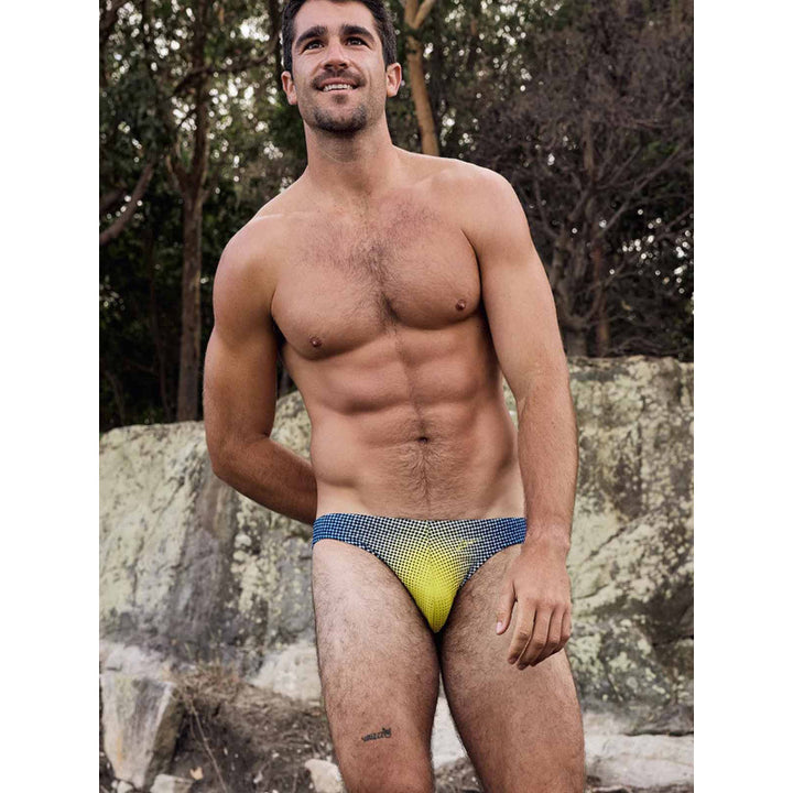 2EROS V20 PRINTED SWIM BRIEF COMIC YELLOW/NAVY