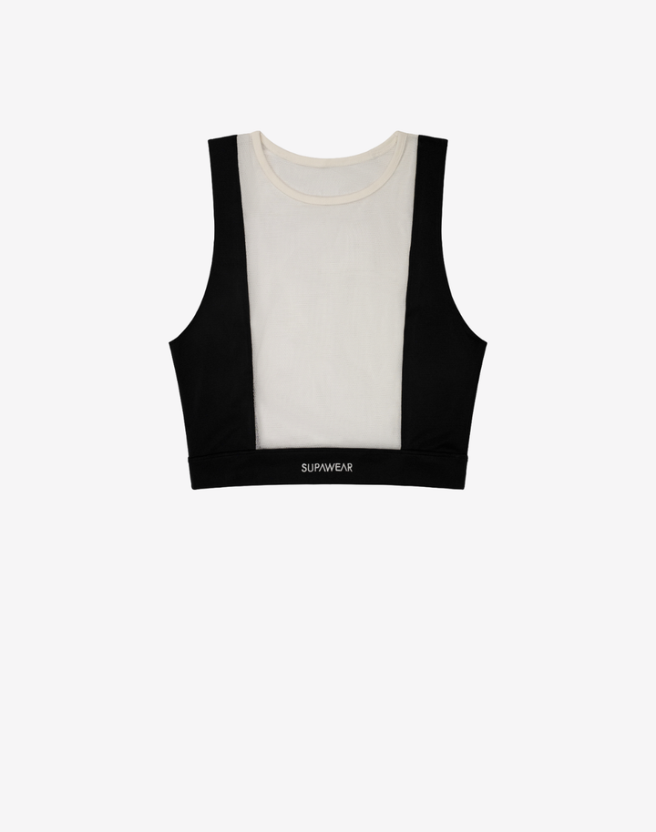 SUPAWEAR MESH MONOTONE CROP TANK