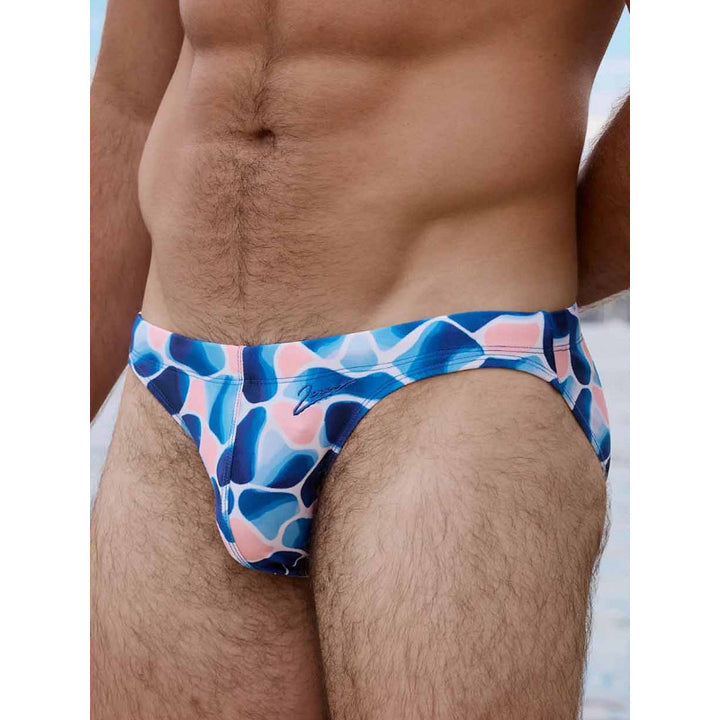 2EROS V20 PRINTED SWIM BRIEF AQUA NAVY