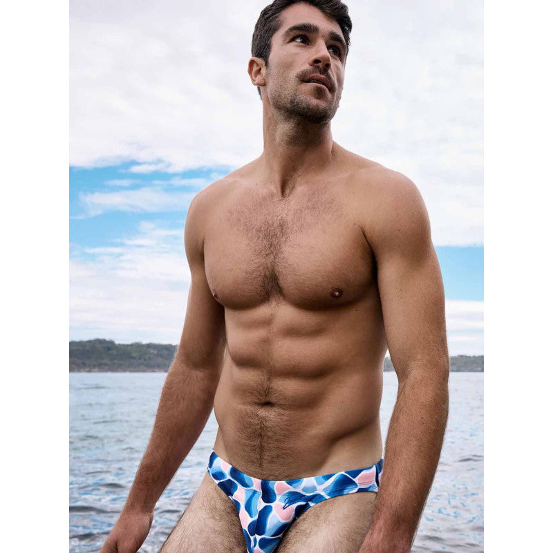 2EROS V20 PRINTED SWIM BRIEF AQUA NAVY