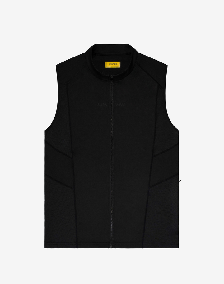 SUPAWEAR GYM2STREET ZIP-UP VEST BLACK