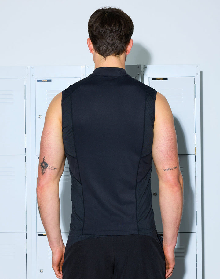 SUPAWEAR GYM2STREET ZIP-UP VEST BLACK