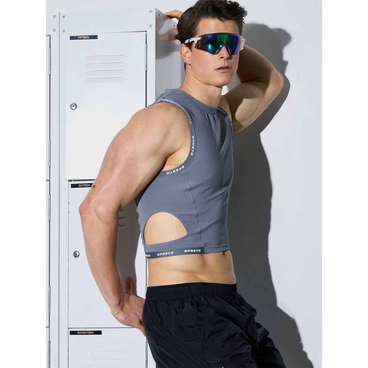 SUPAWEAR SPR CROPPED SINGLET TANK TOP GREY