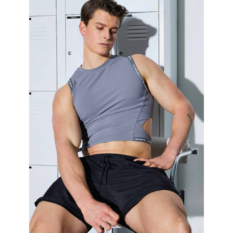 SUPAWEAR SPR CROPPED SINGLET TANK TOP GREY