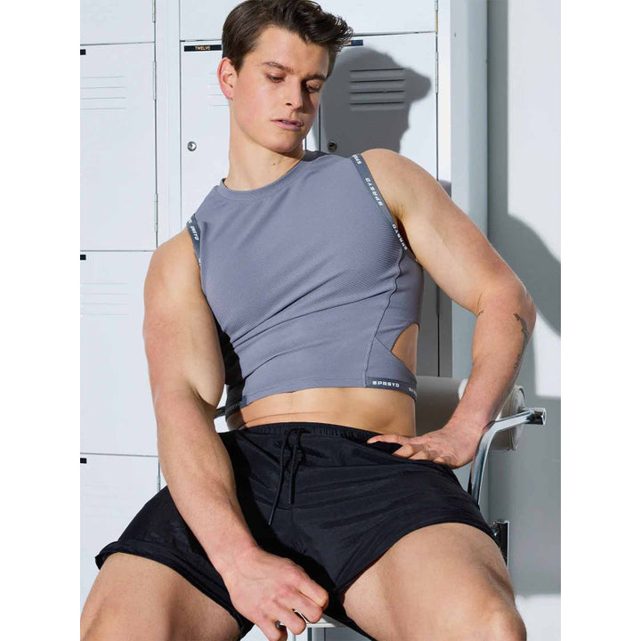 SUPAWEAR SPR CROPPED SINGLET TANK TOP GREY
