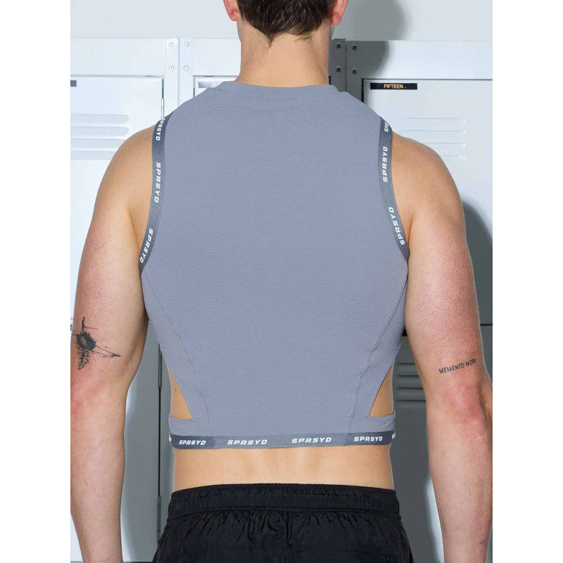 SUPAWEAR SPR CROPPED SINGLET TANK TOP GREY