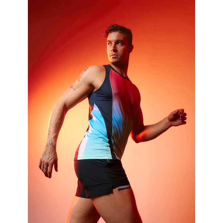 SUPAWEAR SPR PERFORMANCE GRADIENT SINGLET TANK TOP RAINBOW