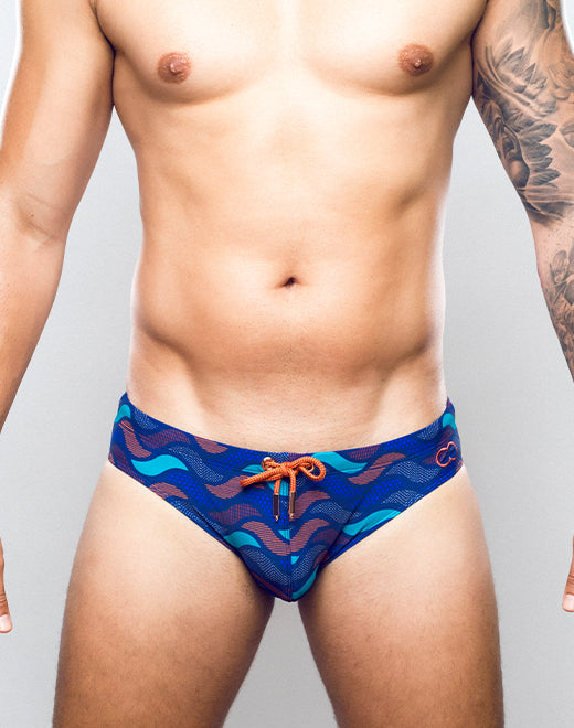 2EROS PRINT SWIM BRIEFS V10 OCEAN BLUE