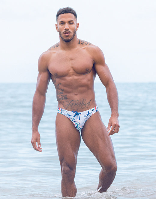 2EROS PRINT SWIM BRIEFS V20 SWIMWEAR SEASCAPE WHITE