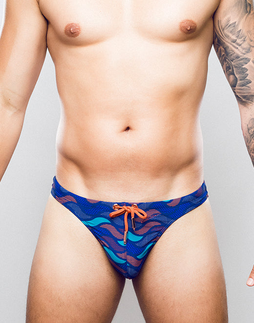 2EROS PRINT SWIM THONGS V80 OCEAN BLUE