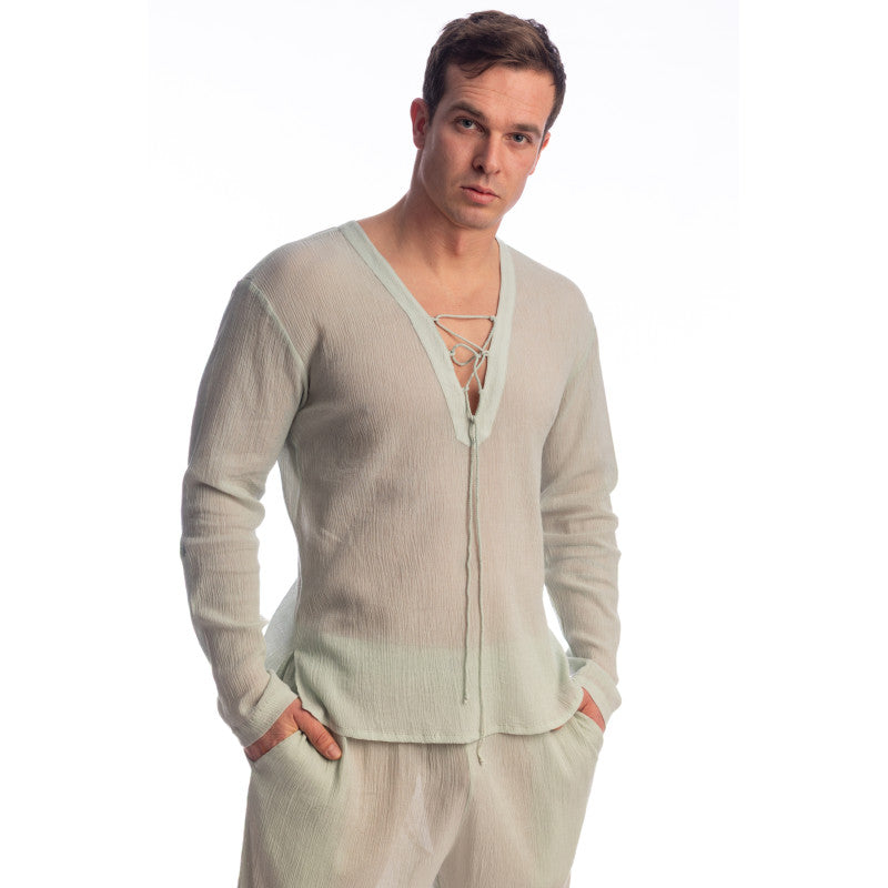 Beynac - Long-sleeved drawstring shirt tunic