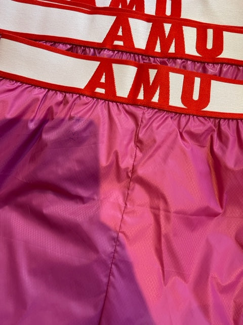 AMU Extreme Lightweight shorts  - Magenta - AMU logo elastic